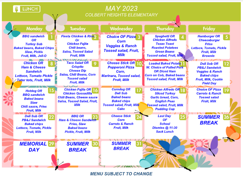 May Menu